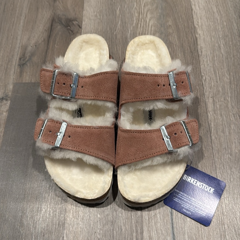 Birkenstock Arizona Shearling Suede Leather - Pink Clay - Picture 7 of 10